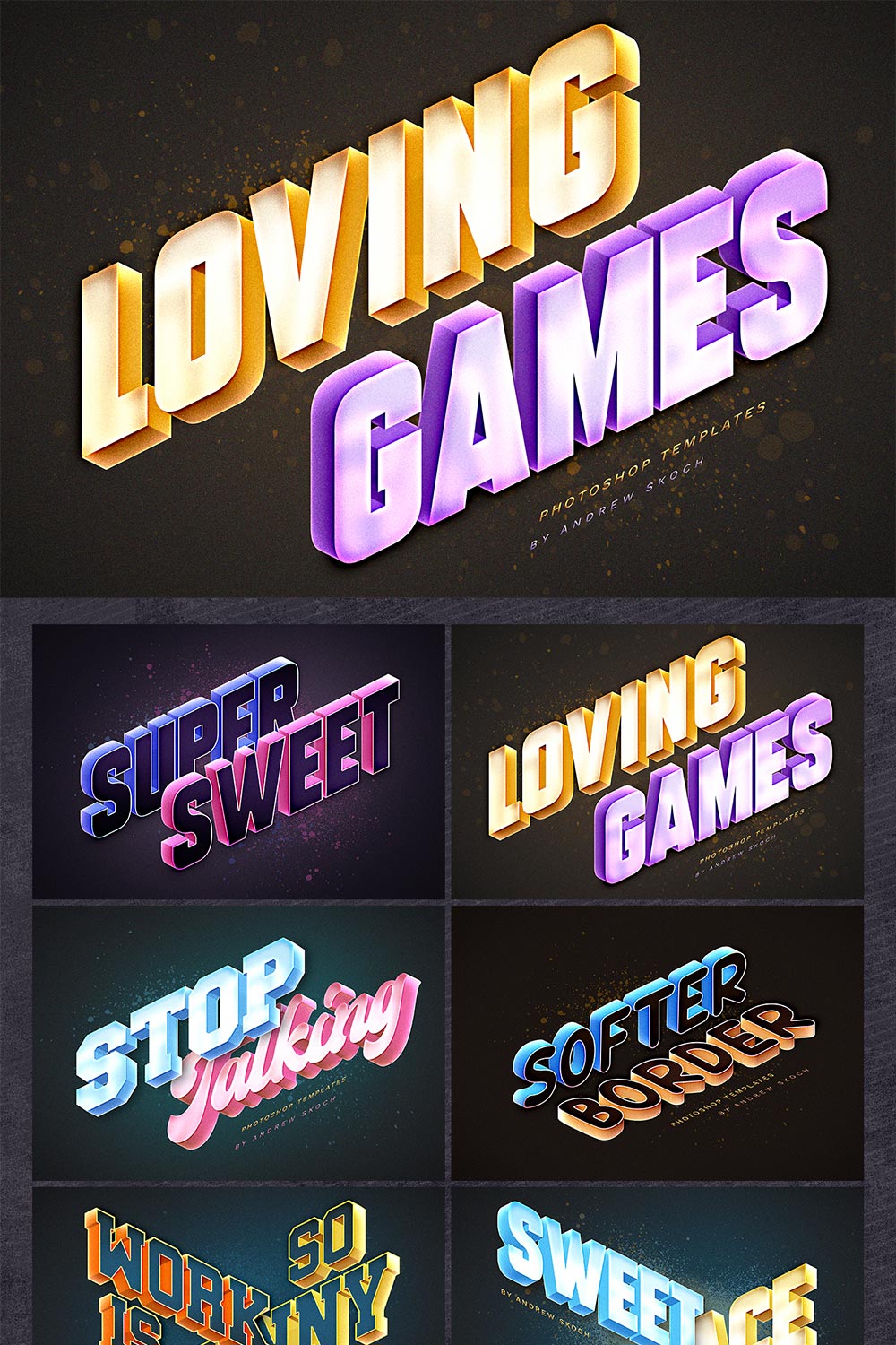 Isometric Text Effects pinterest preview image.