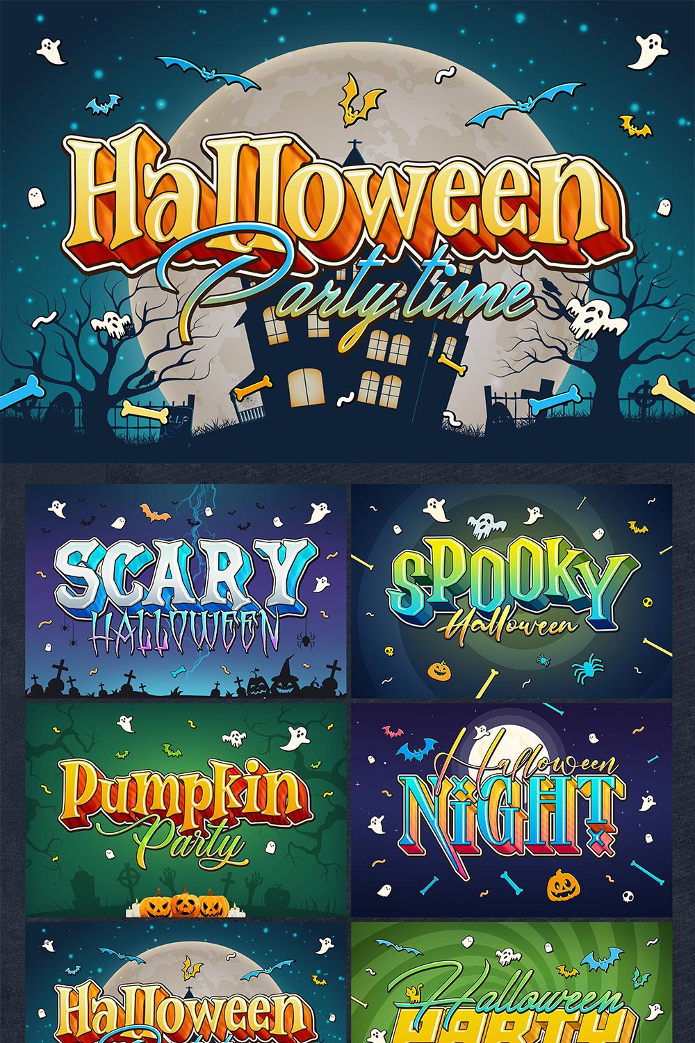 Halloween Text Effects pinterest preview image.