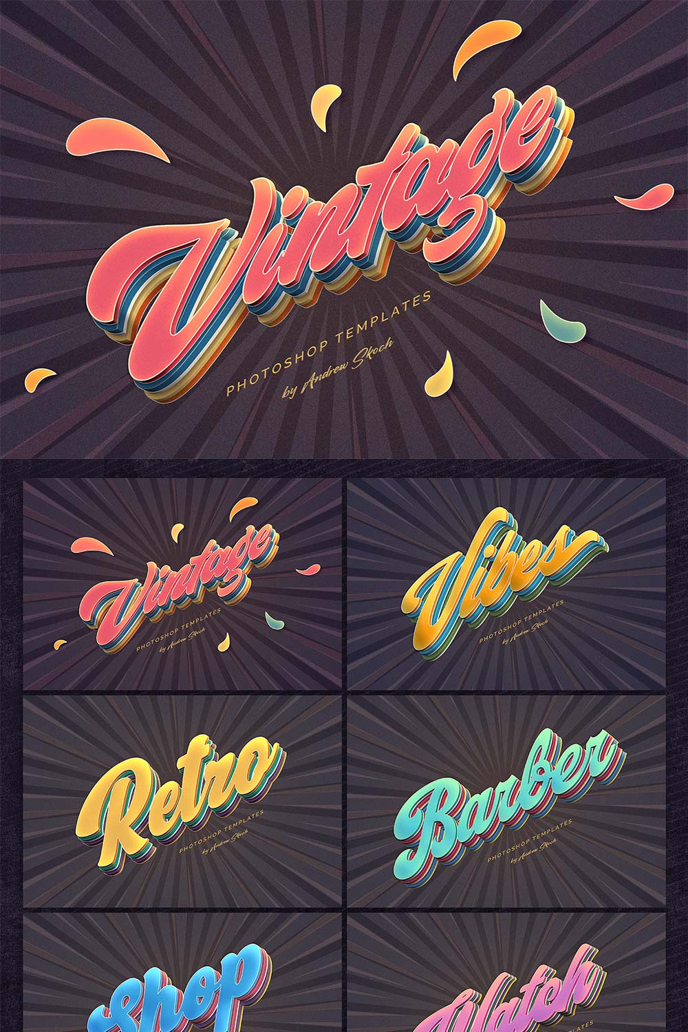 Vintage Text Effects pinterest preview image.