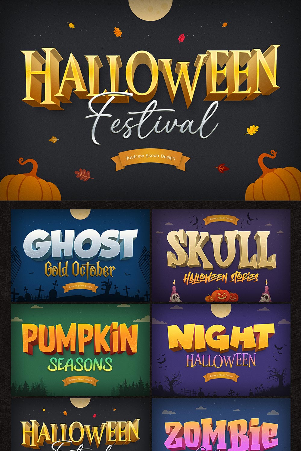 Halloween Text Effects pinterest preview image.