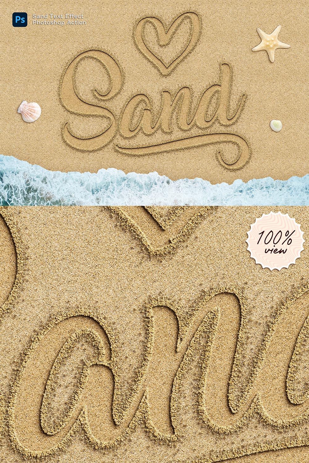 Sand Effect Photoshop Action pinterest preview image.