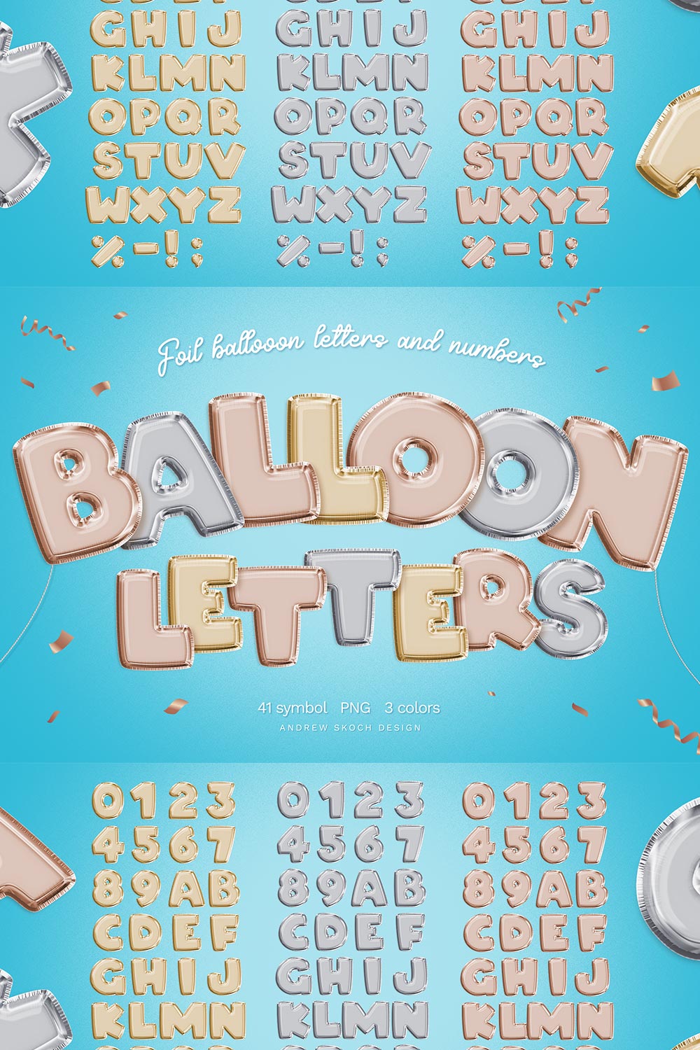 Foil Balloon PNG Letters pinterest preview image.