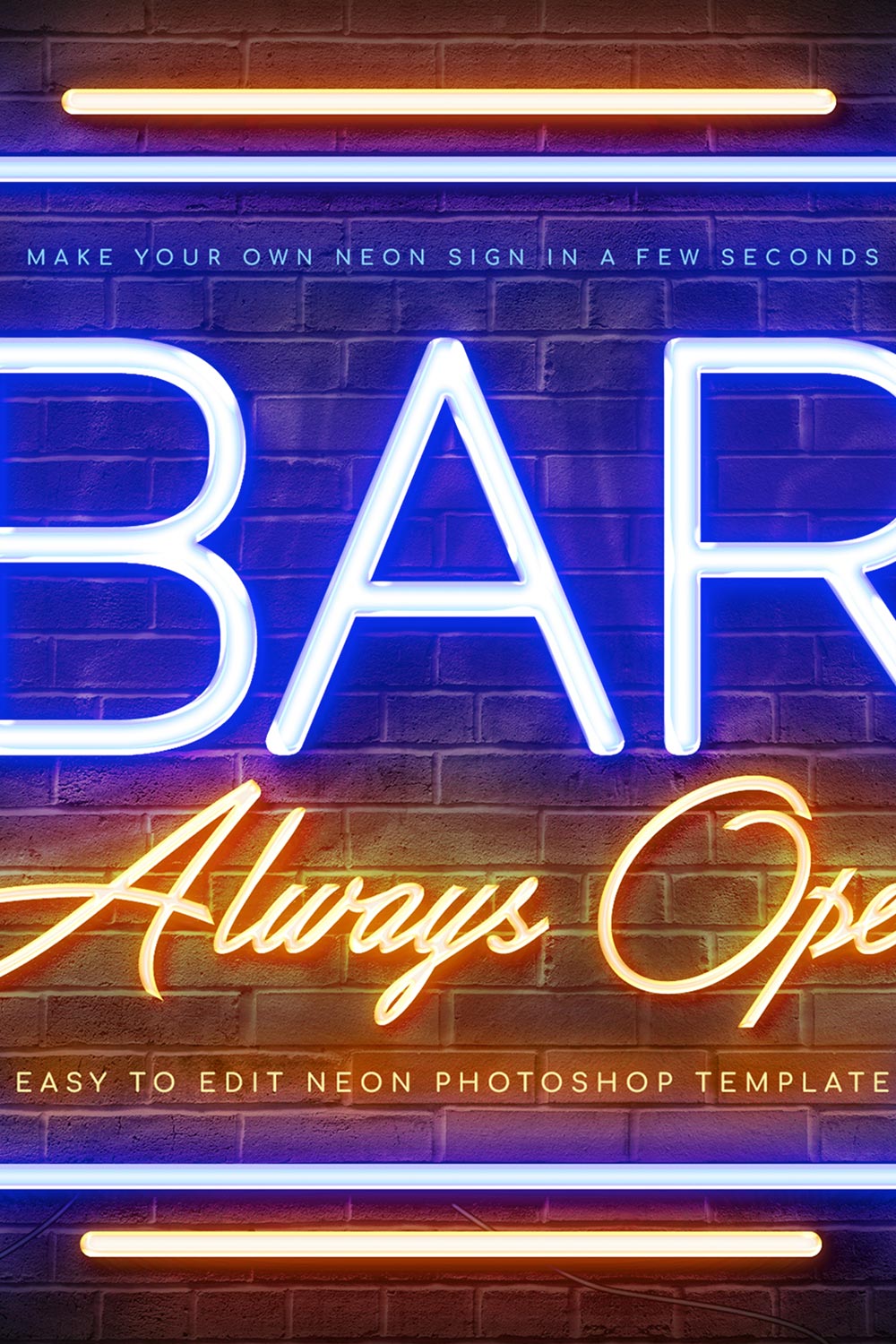 Bar Neon Sign Creator pinterest preview image.