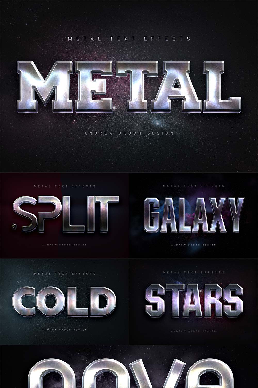Metal Text Effects pinterest preview image.