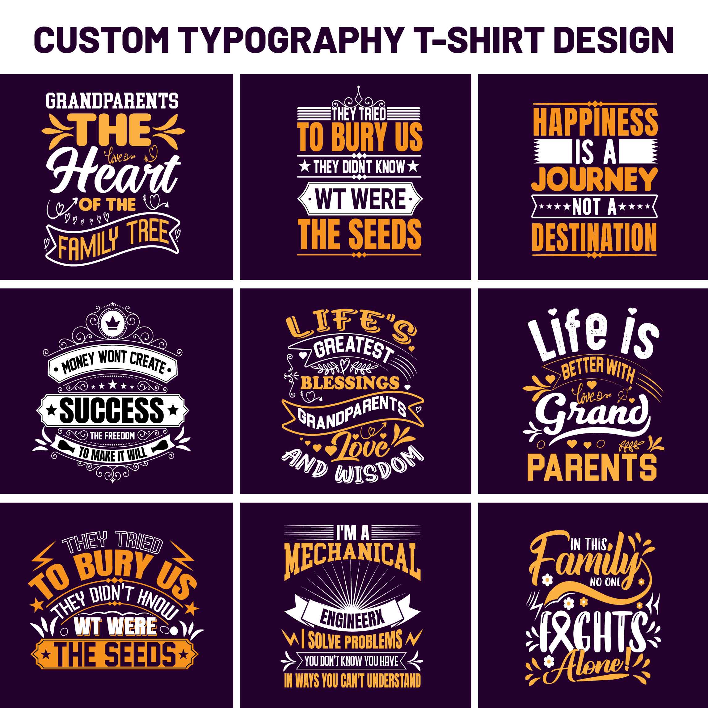 TYPOGRAPHY T SHIRT DESIGN BUNDLE FOR YOU preview image.