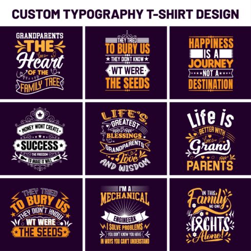 TYPOGRAPHY T SHIRT DESIGN BUNDLE FOR YOU cover image.
