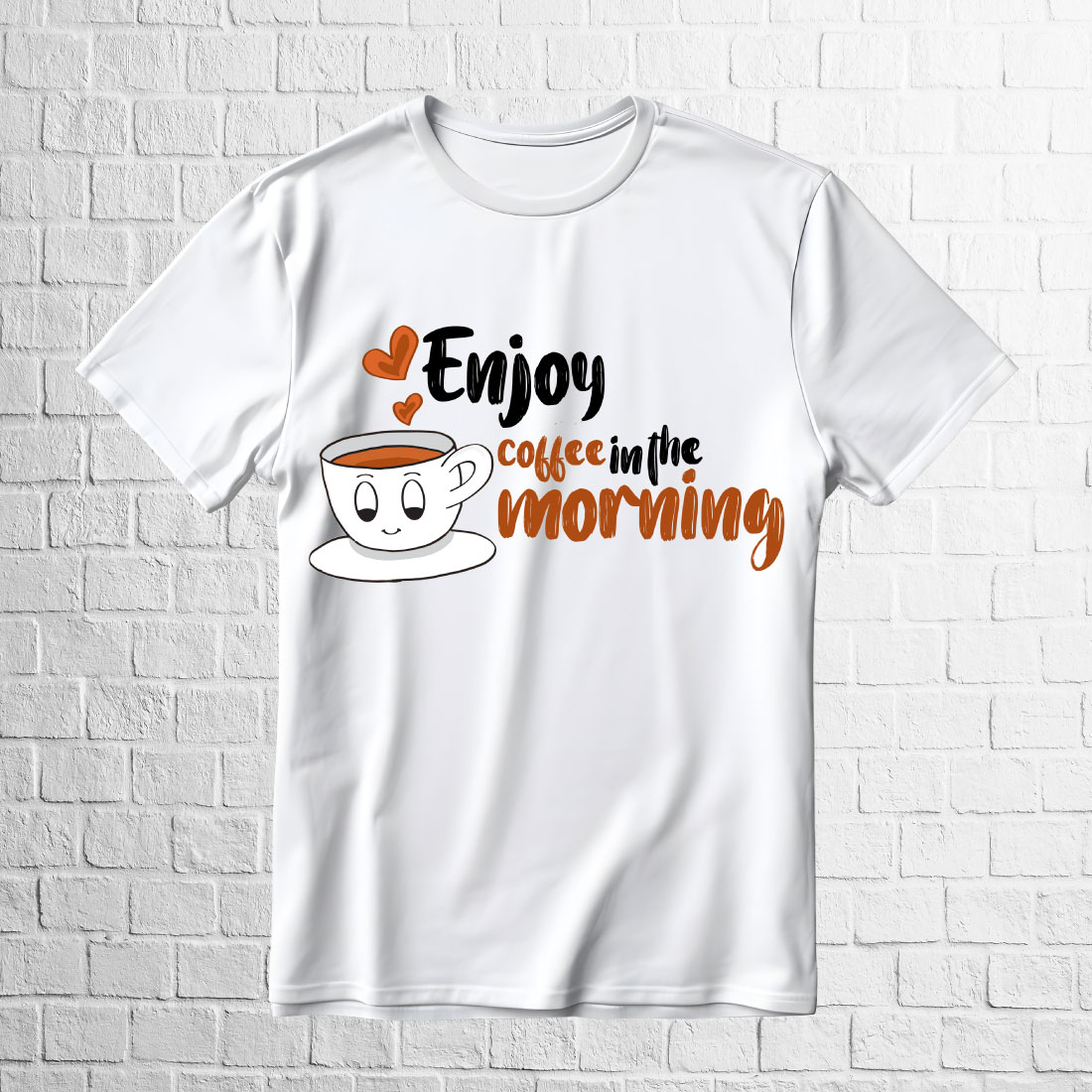 ENJOY COFFEE IN THE MORNING T-SHIRT DESIGN cover image.