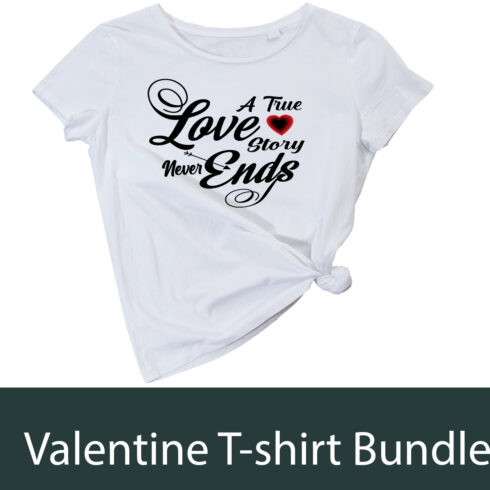 Valentine's T-shirt design bundle cover image.