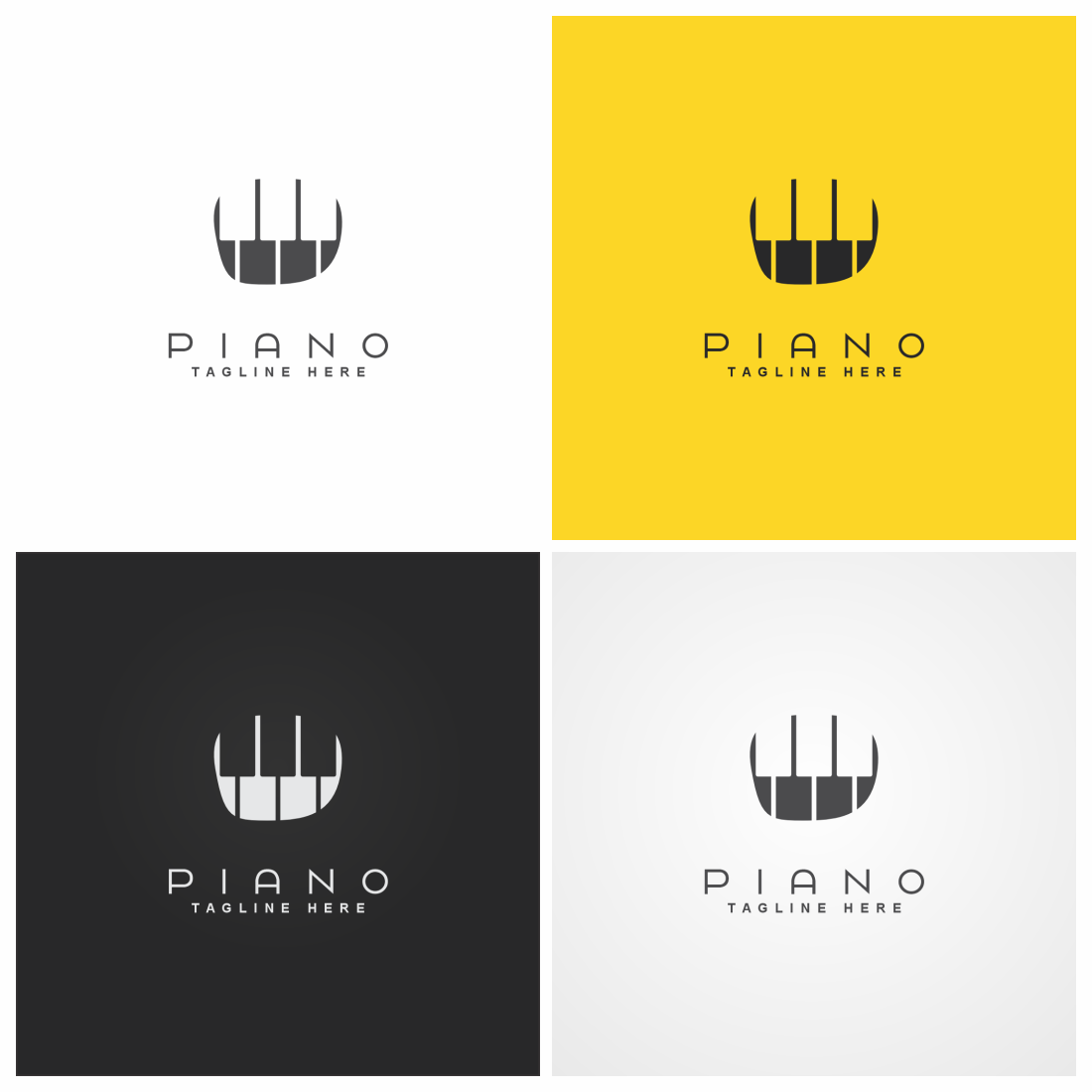 Modern Abstract Piano Logo preview image.