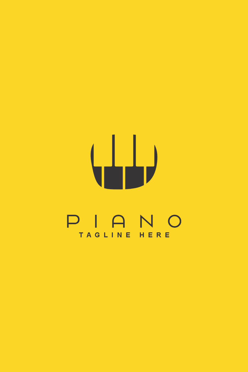 Modern Abstract Piano Logo pinterest preview image.
