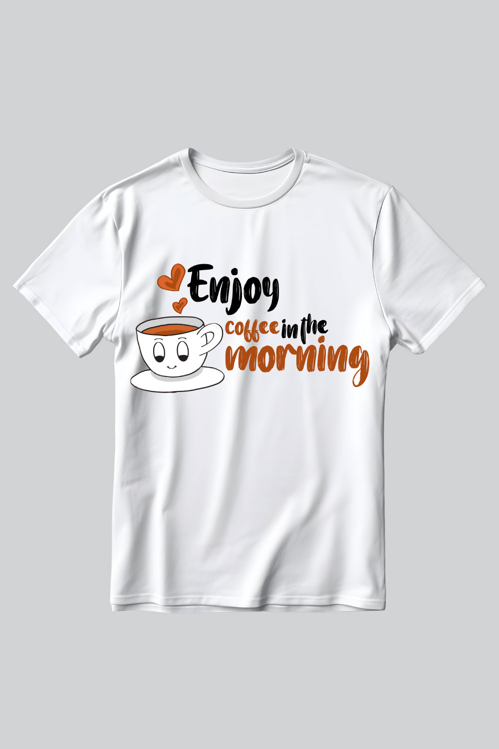 ENJOY COFFEE IN THE MORNING T-SHIRT DESIGN pinterest preview image.