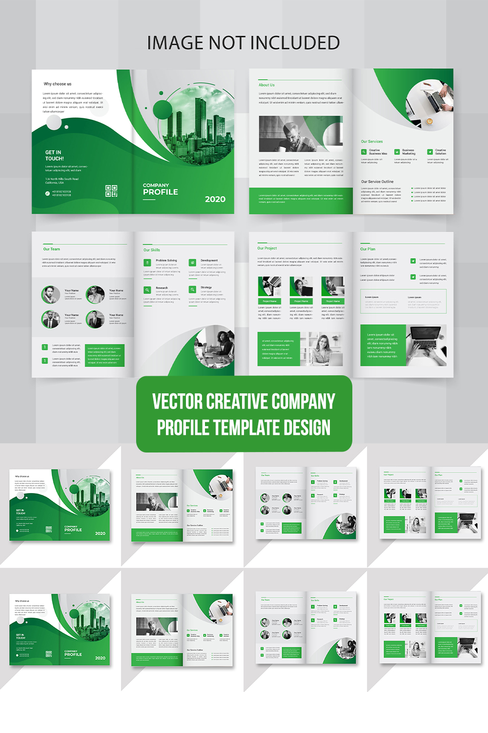 Vector creative company profile template design pinterest preview image.