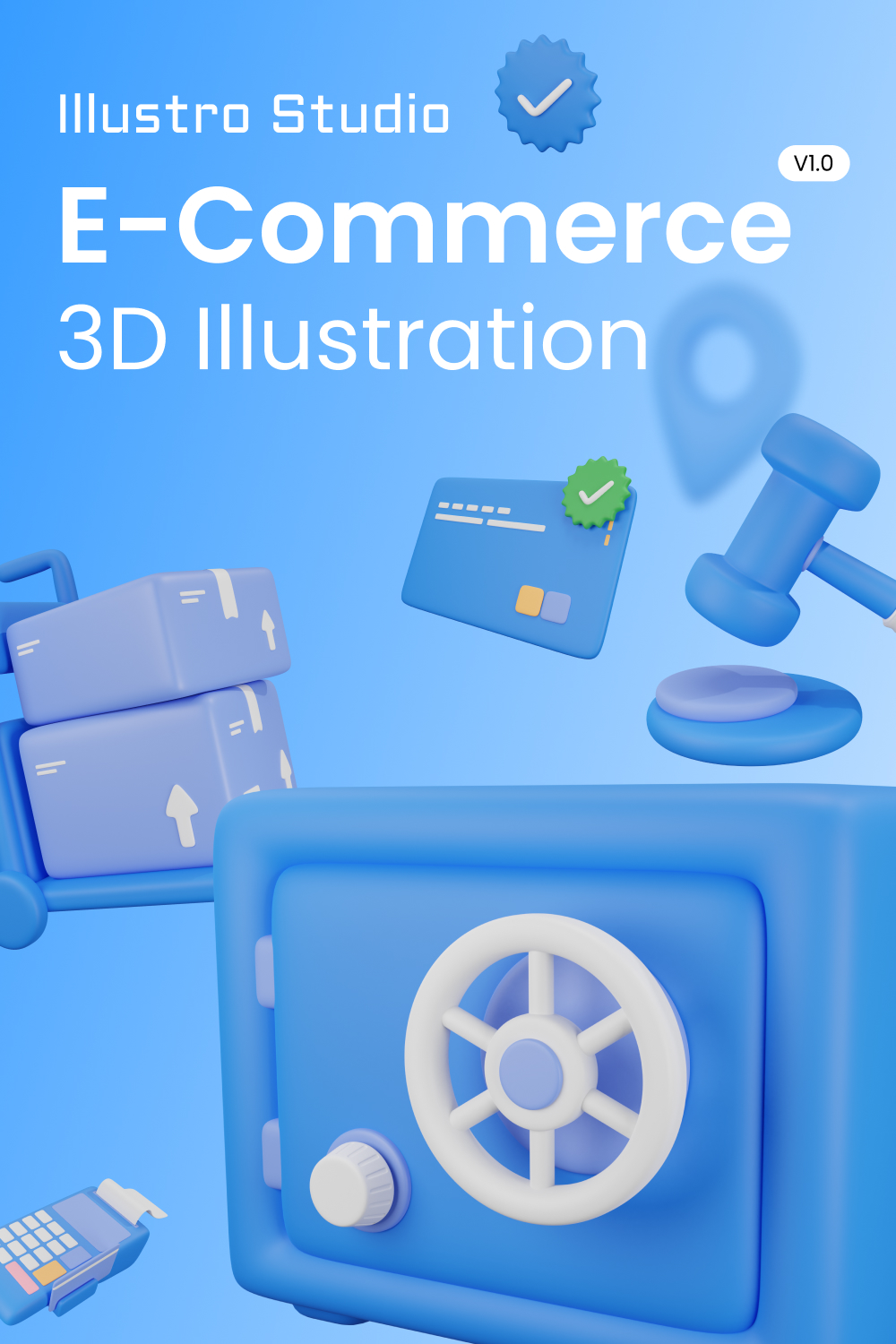 31 - E-Commerce 3D Illustration - only $20 pinterest preview image.
