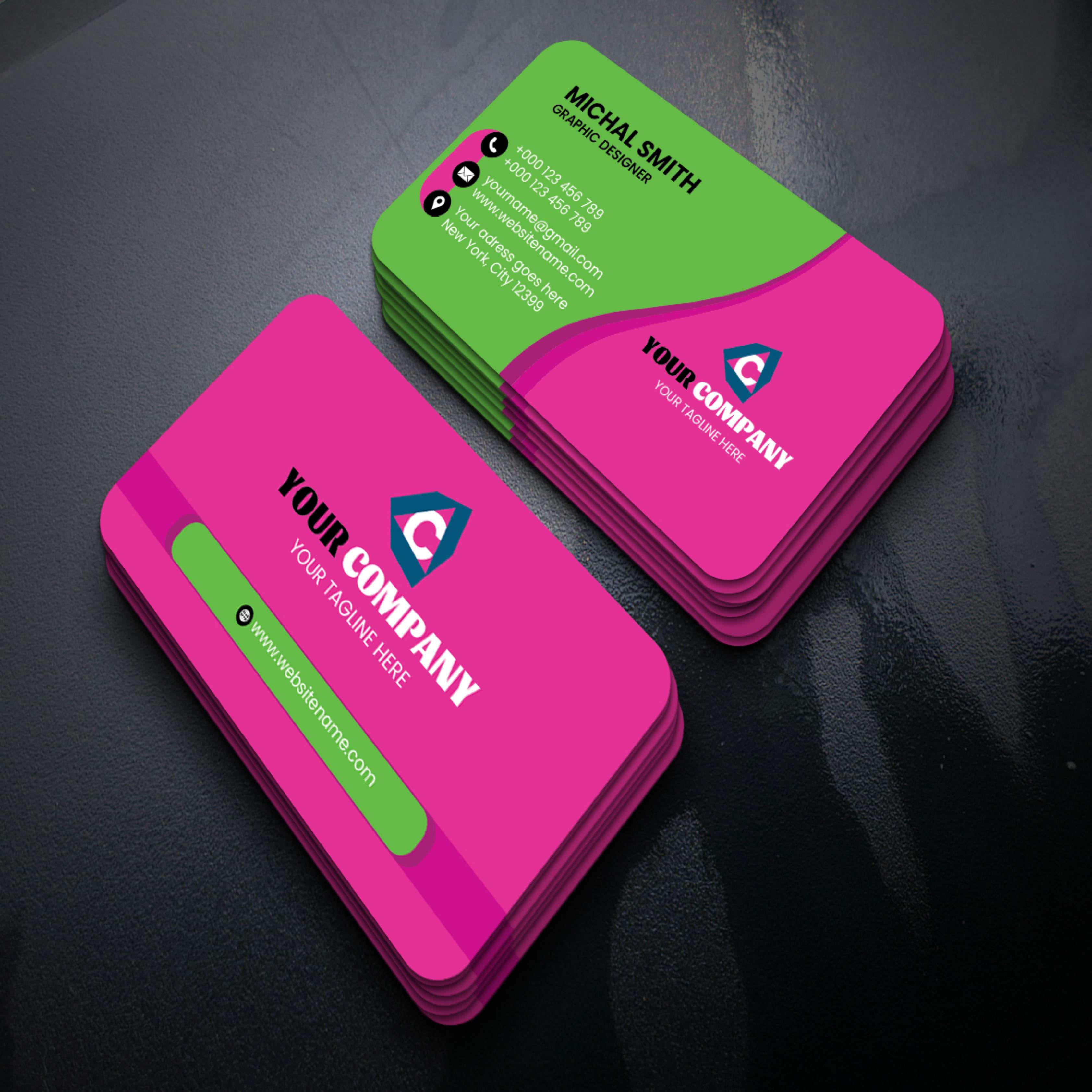 Business Card Design 4 Color variant included preview image.