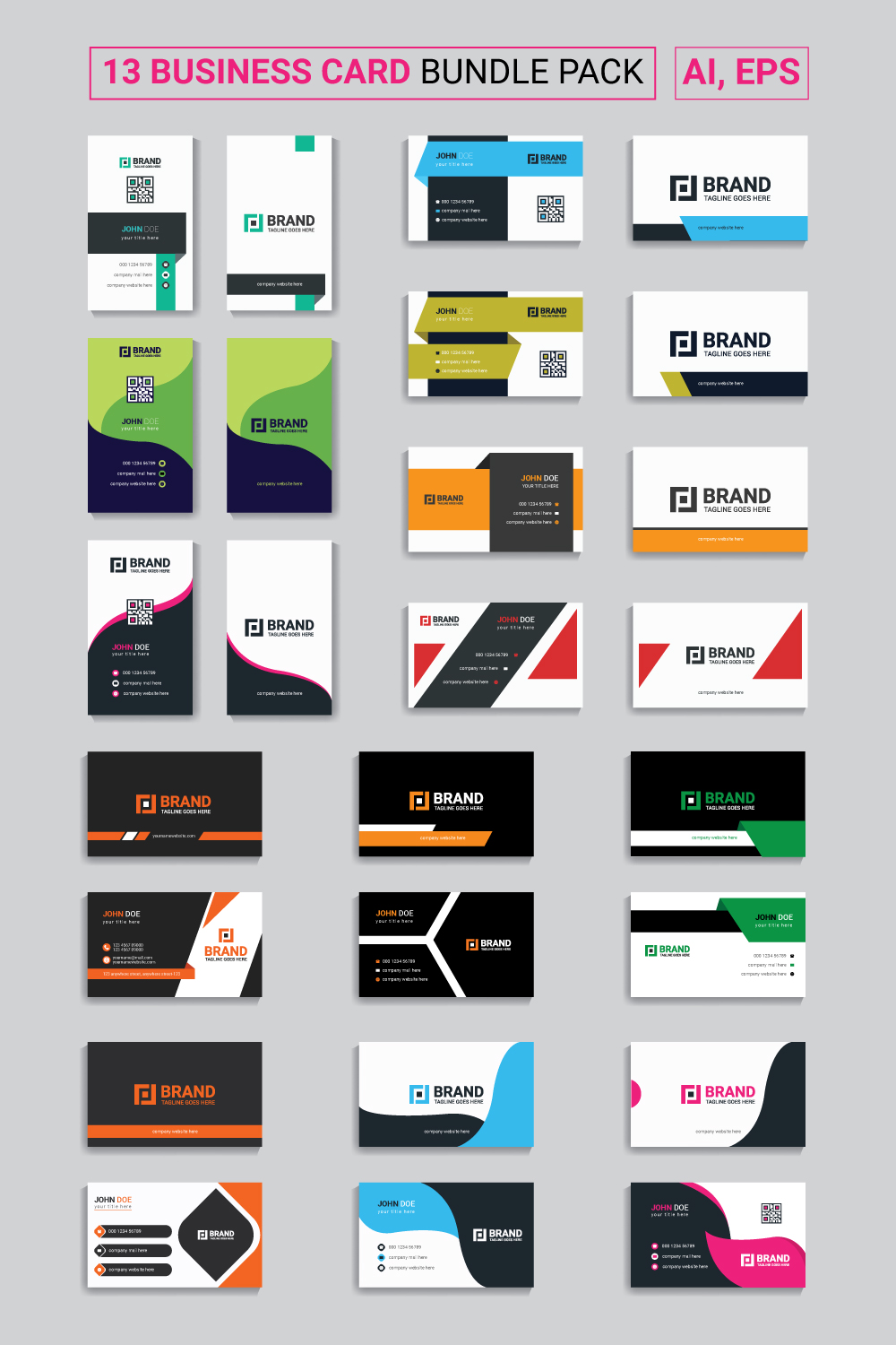 13 Corporate business card master bundles double sided pinterest preview image.