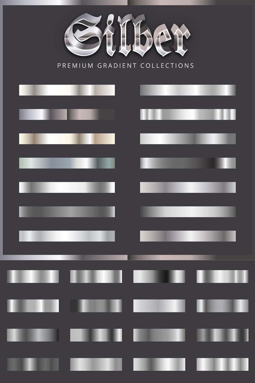 Vector Editable Silver Gradient pinterest preview image.