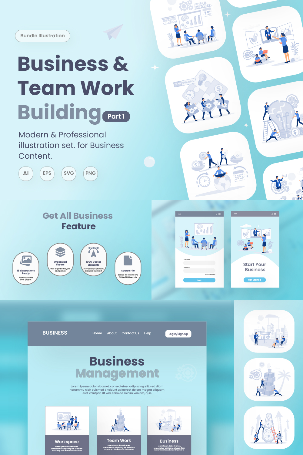 Business & Teamwork Building pinterest preview image.