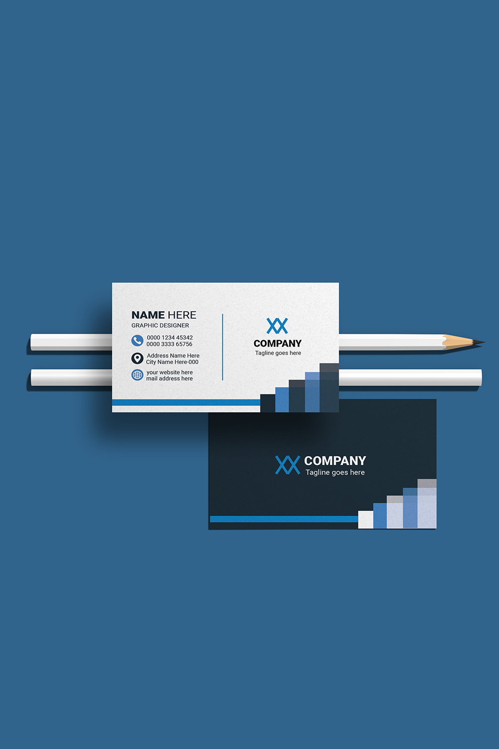 Creative Business Card Template pinterest preview image.