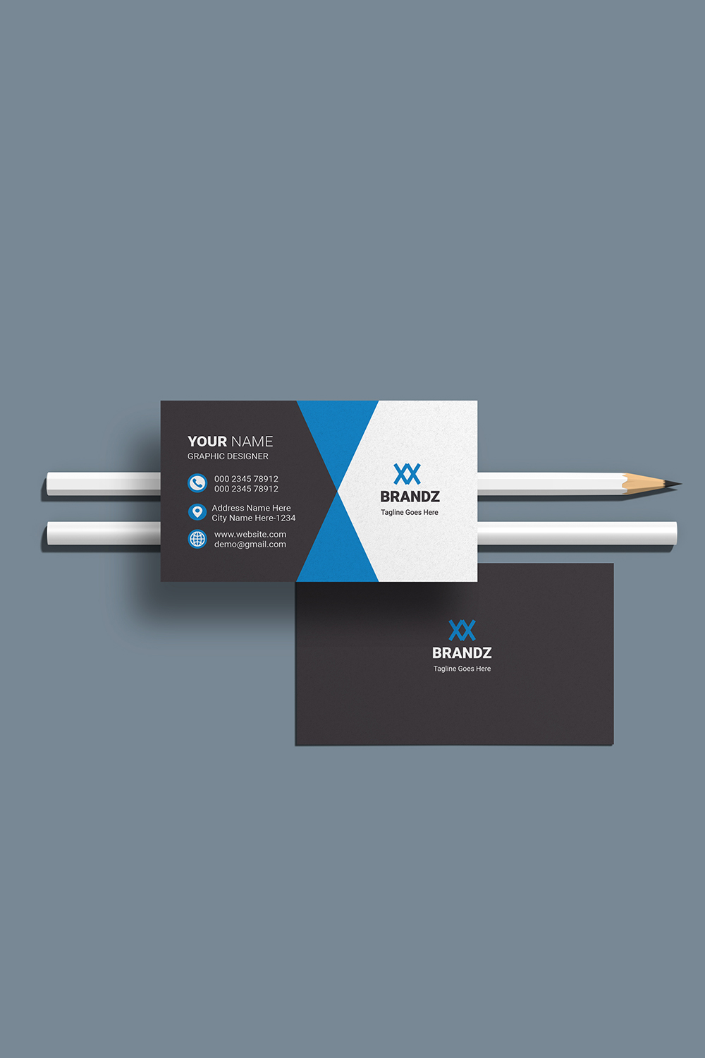 Creative Business Card Template pinterest preview image.