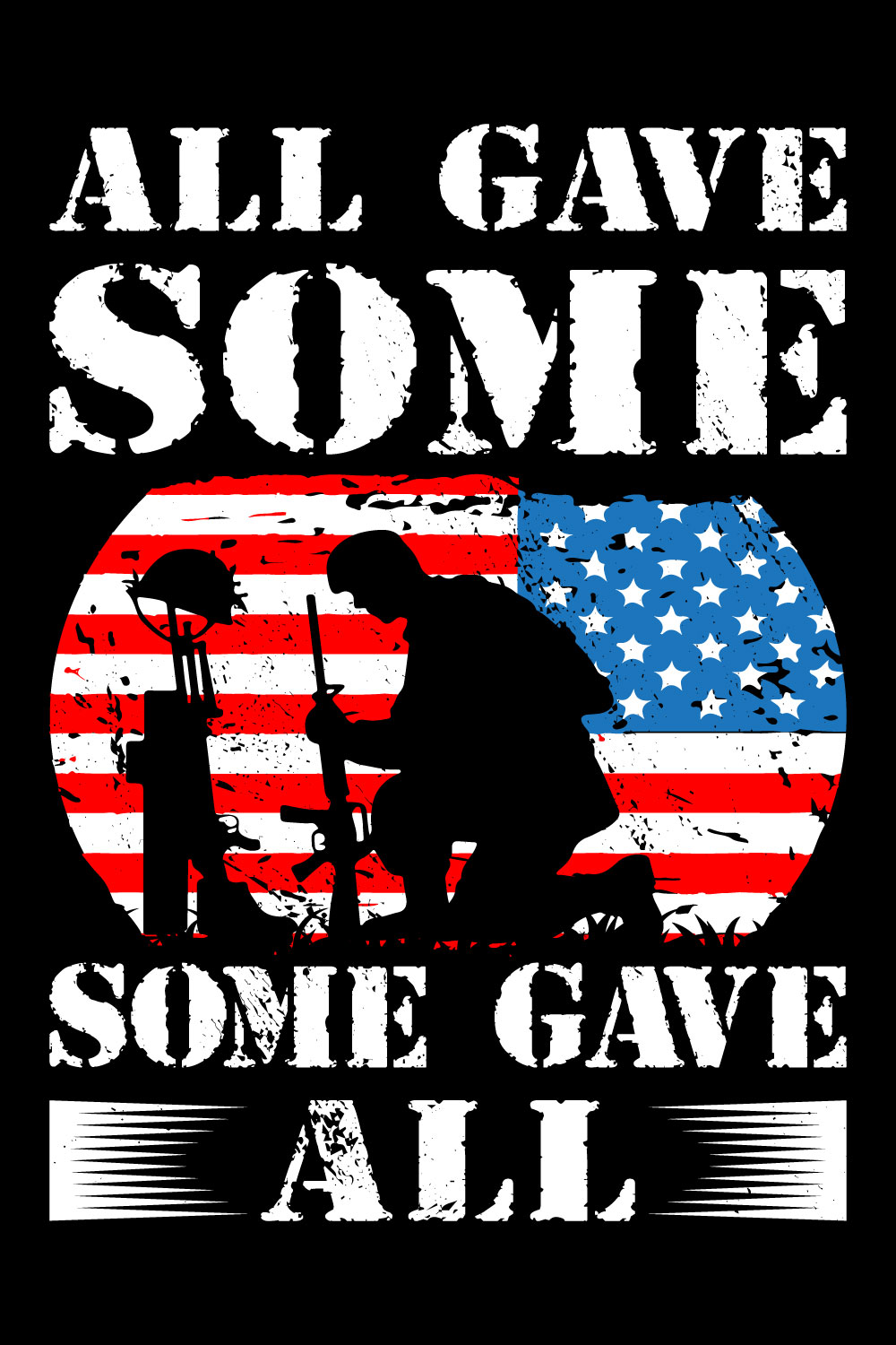 All gave some some gave all Veteran T-Shirt Design pinterest preview image.