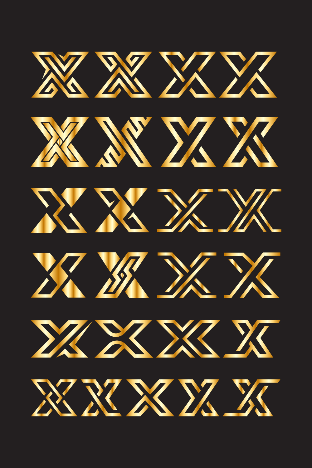 Set of letter X creative unique shape 25 logo collections pinterest preview image.