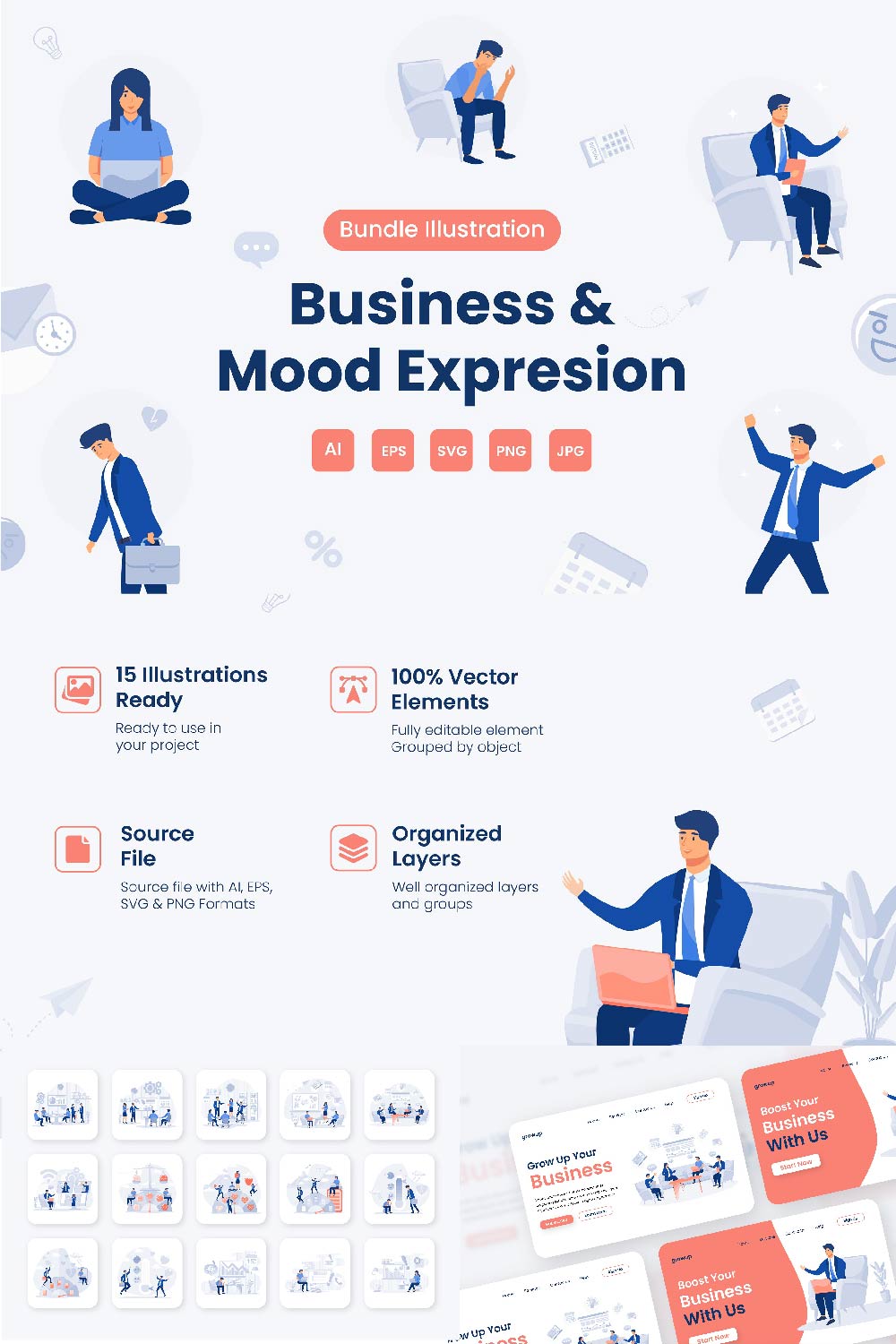 Business & Mood Expression pinterest preview image.