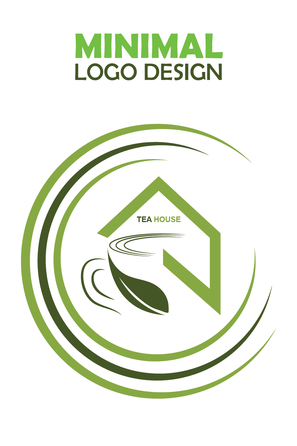 unique and professional tea shop or tea house logo design template pinterest preview image.