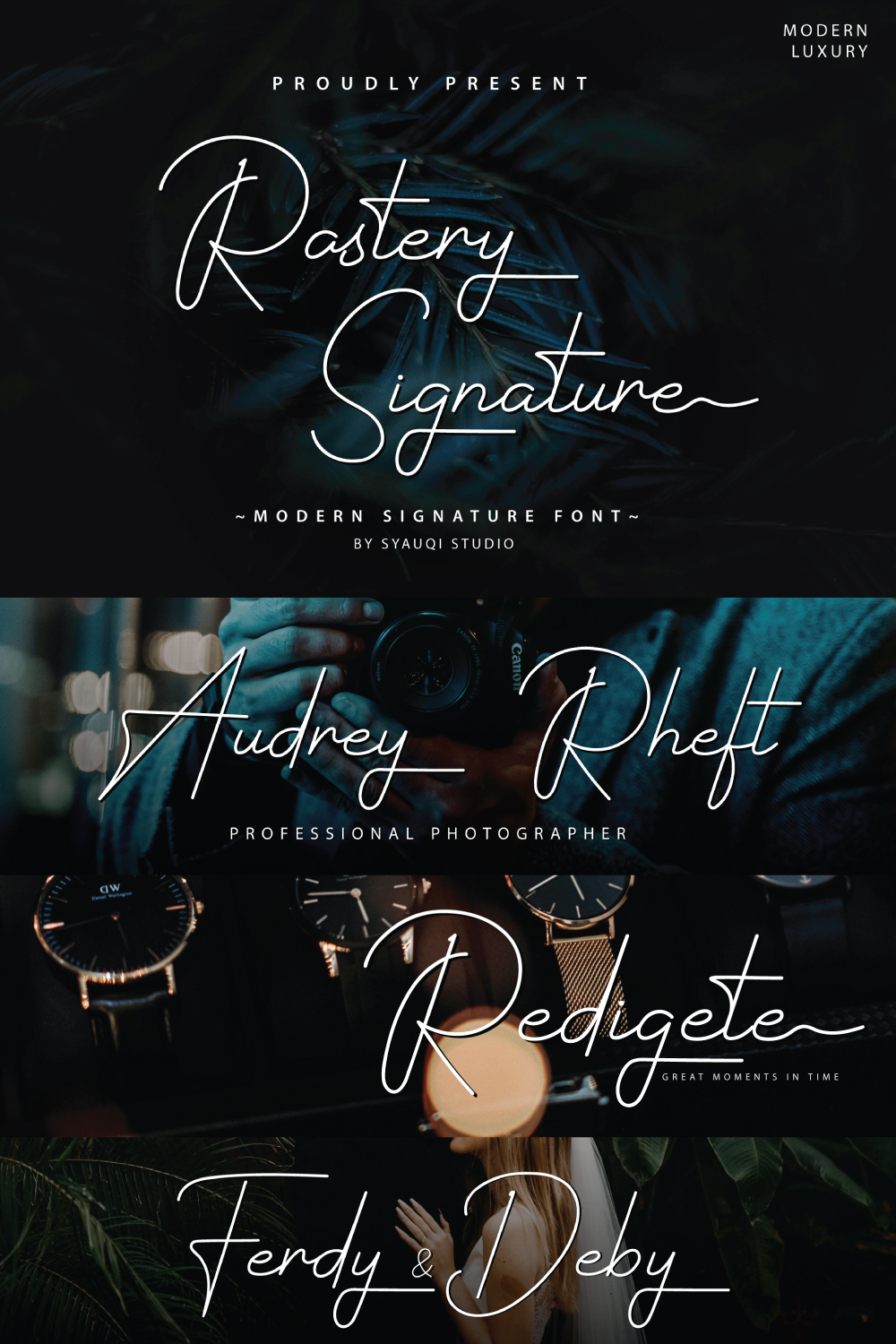 Rastery Signature A Modern Signature Font pinterest preview image.