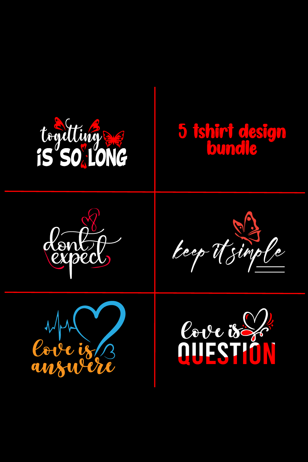 Motivational typography t-shirt design bundle for everyone pinterest preview image.
