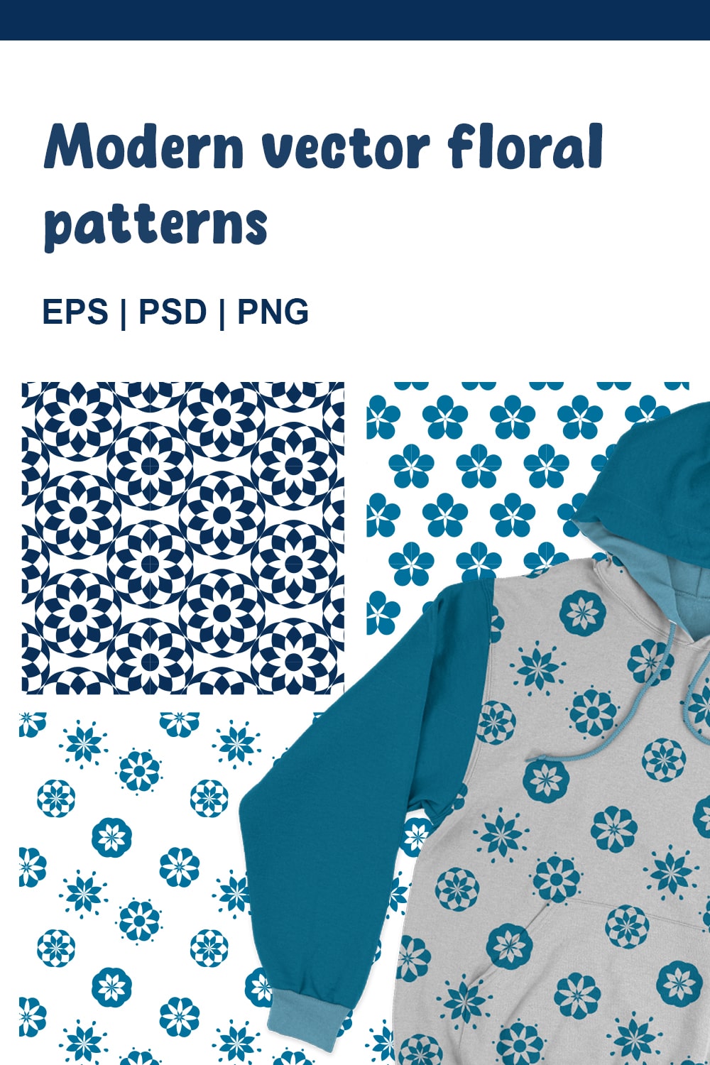 All eyes on your product with this design! Exclusive and modern Floral pattern design for your successful projects! pinterest preview image.