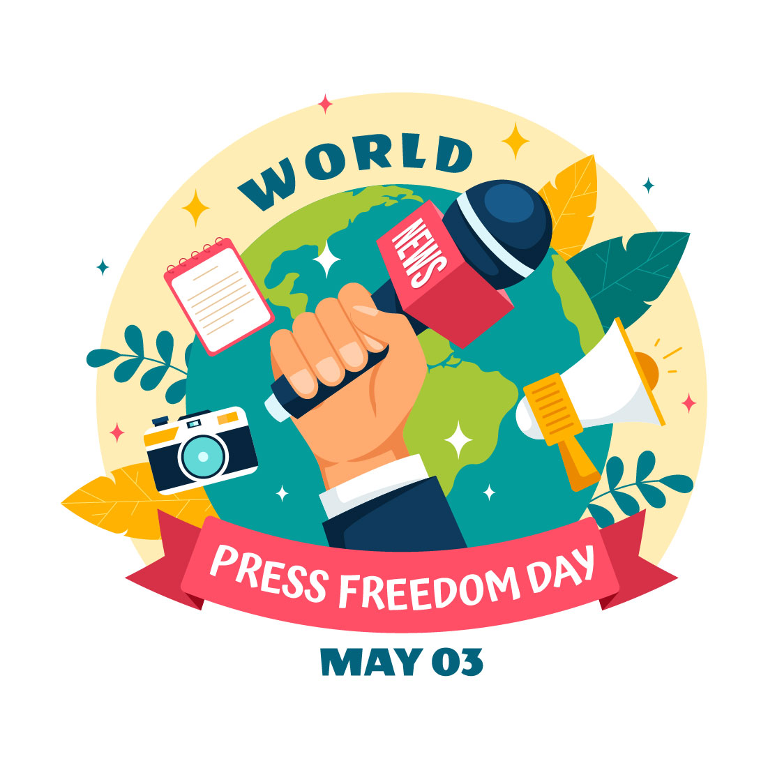 12 World Press Freedom Day Illustration preview image.