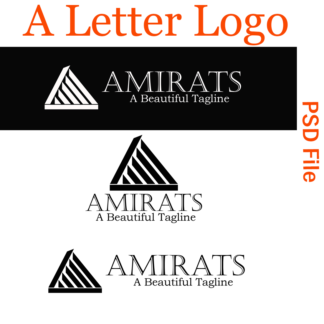 Letter A Logo Template preview image.