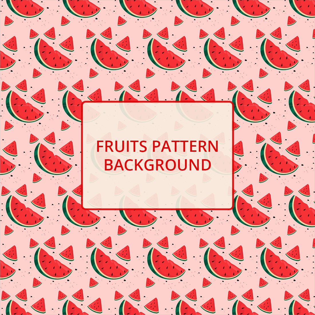 Strawberry & watermelon pattern design preview image.