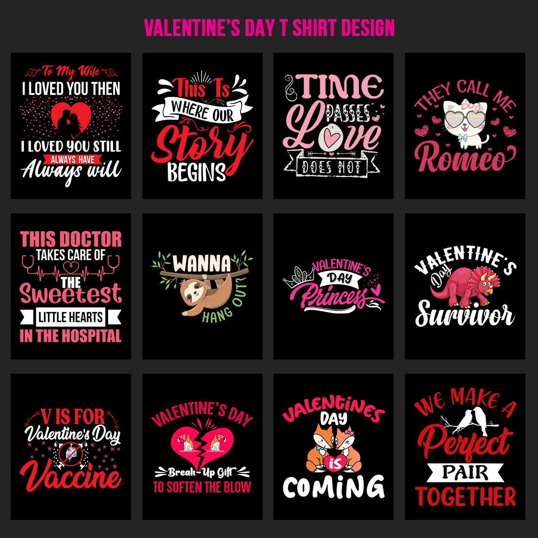 Valentine’s Day T Shirt Design Bundle preview image.