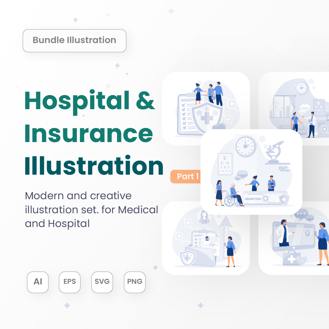 Hospital & Insurance Illustration Package cover image.