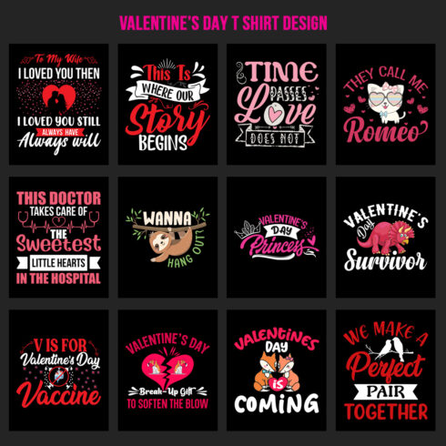 Valentine’s Day T Shirt Design Bundle cover image.