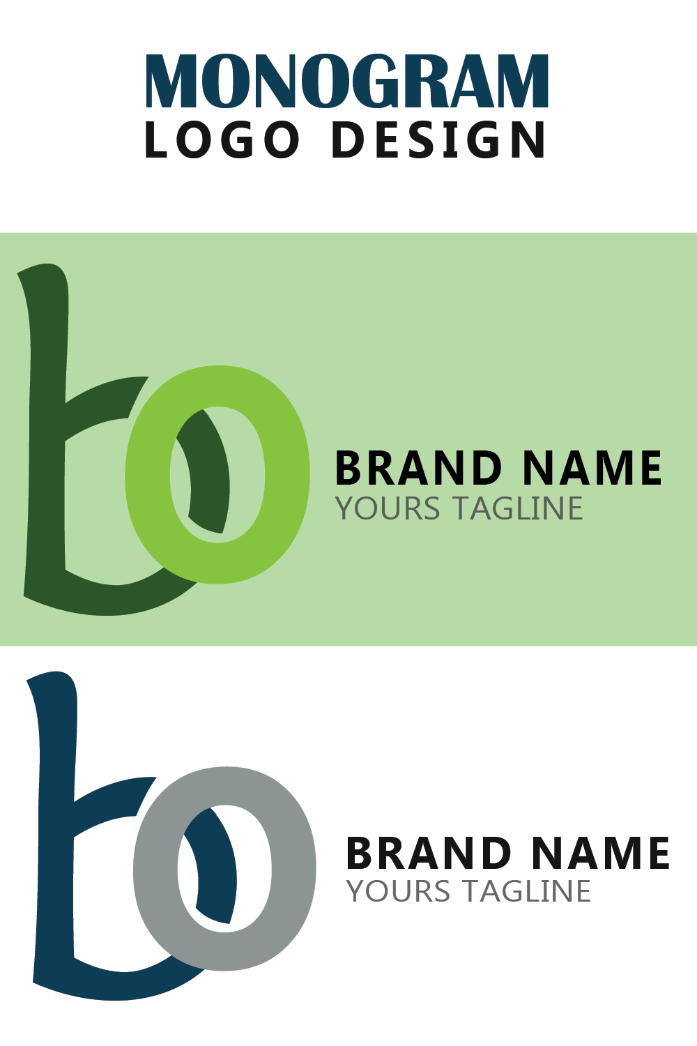 unique and professional brand or letter logo design template pinterest preview image.