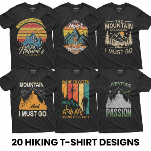 Hiking Outdoor Explore T-Shirt Design cover image.