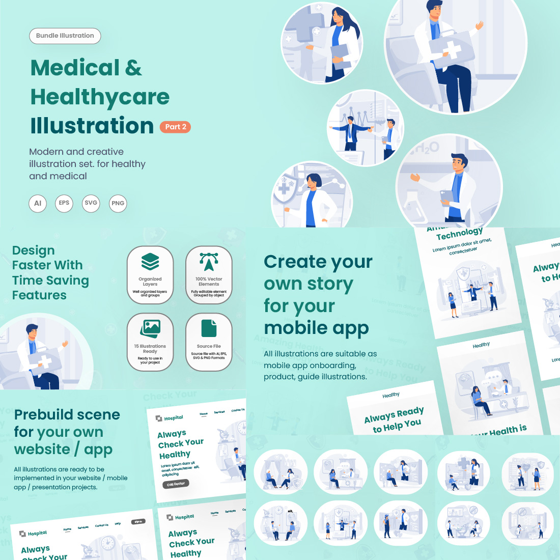 Medical & Health Care Illustration preview image.