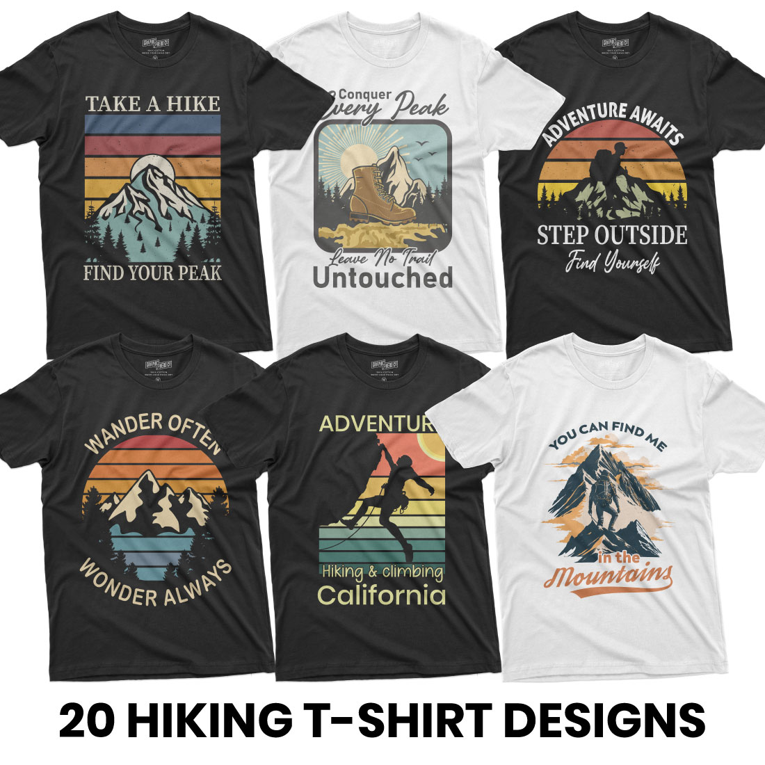 Hiking Outdoor Explore T-Shirt Design preview image.