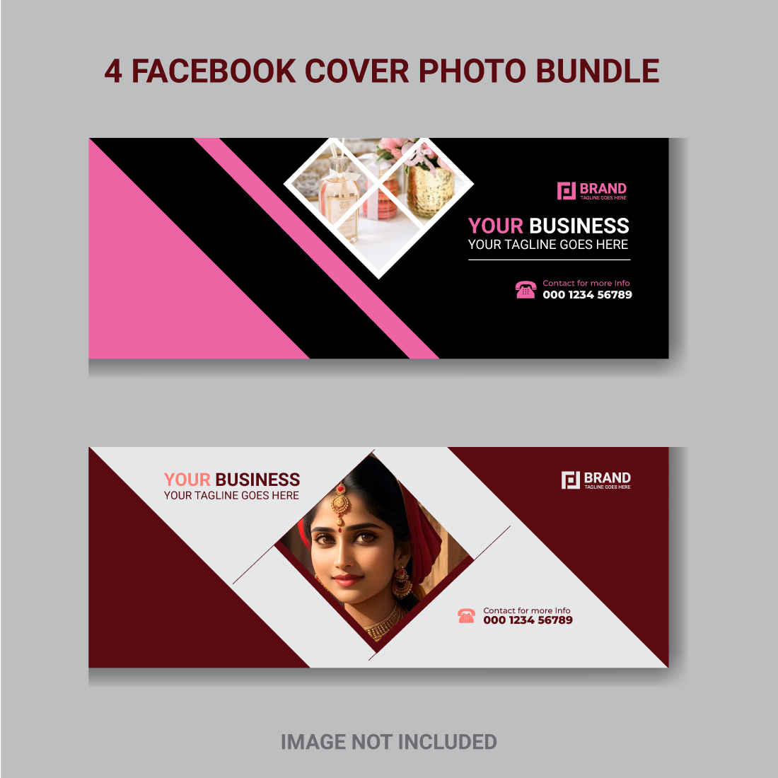 4 Facebook cover photo master bundle your business preview image.