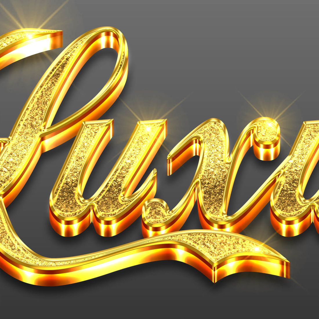 10 Pack 3d Luxury Text Effect Glitter Colors Style for Photoshop preview image.