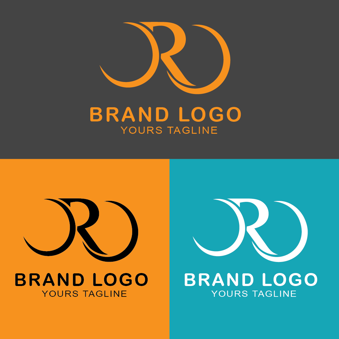 unique and professional brand or letter logo design template preview image.