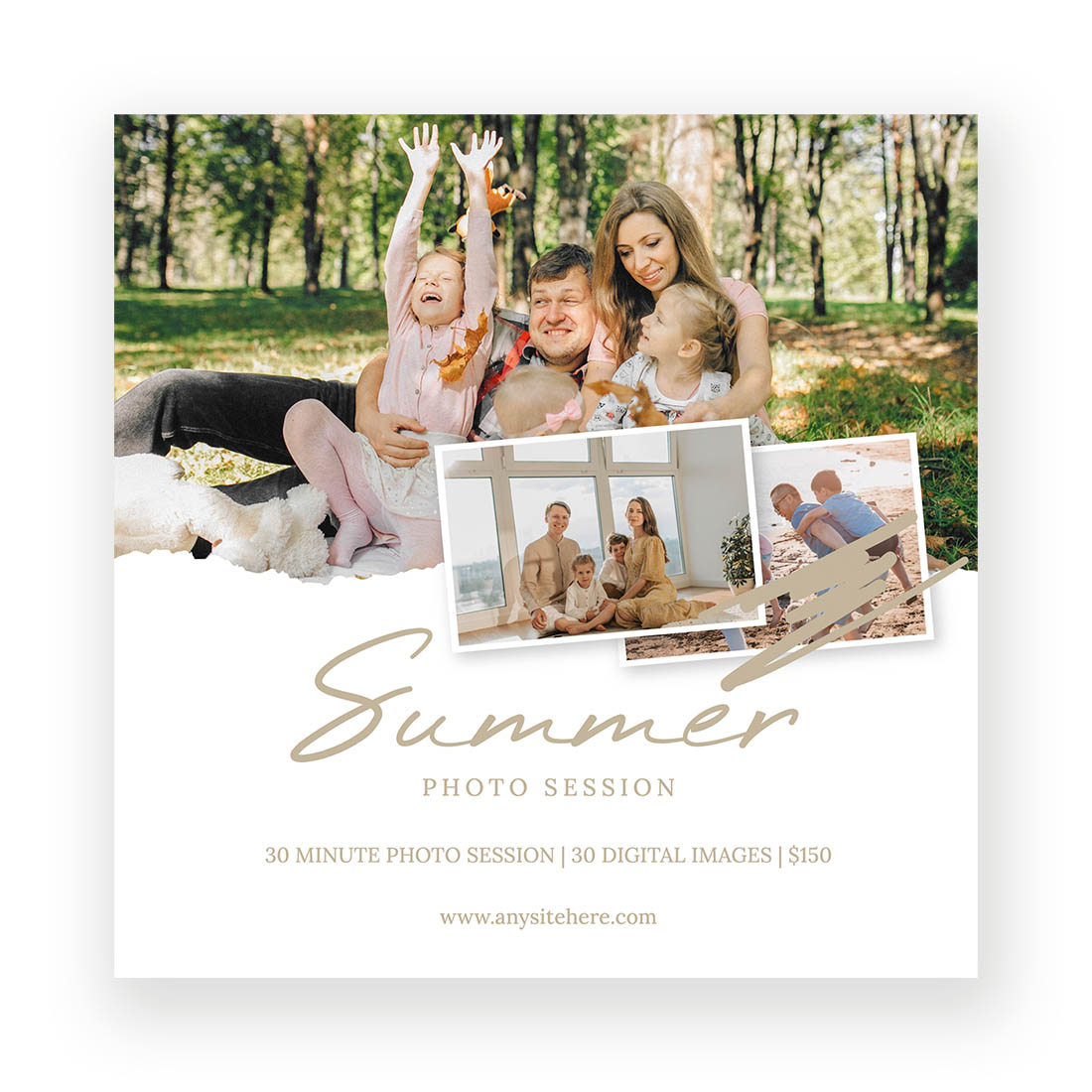 Family Photo Summer Mini Session Template preview image.