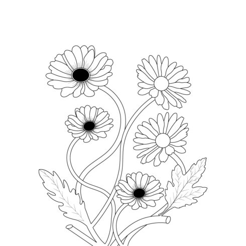 Daisy Flower Coloring Page For Adults cover image.