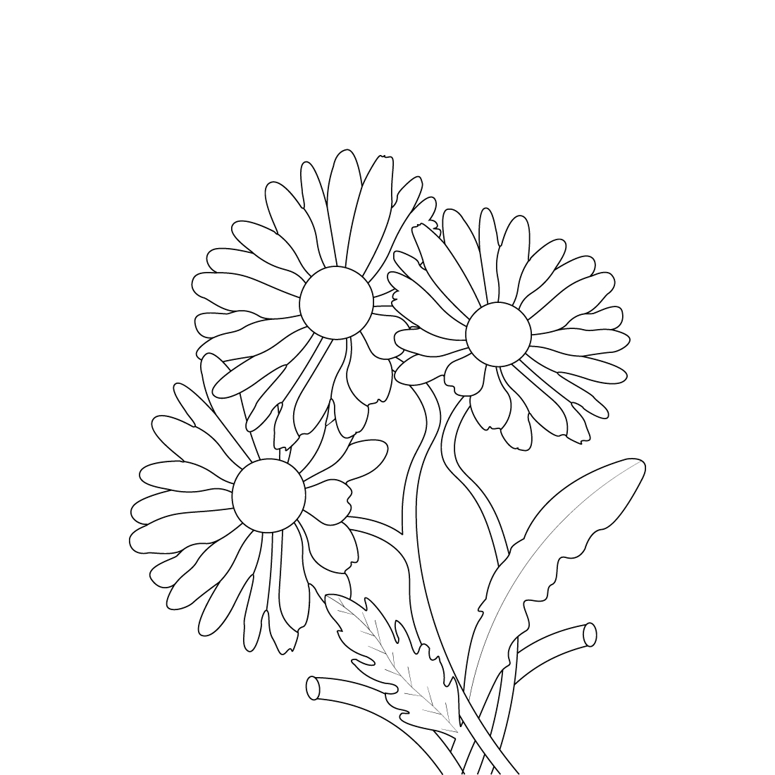 Daisy Flower Coloring Book Adults preview image.