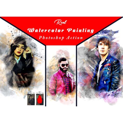 Real Watercolor Painting Photoshop Action cover image.
