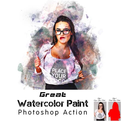 Great Watercolor Paint Photoshop Action cover image.
