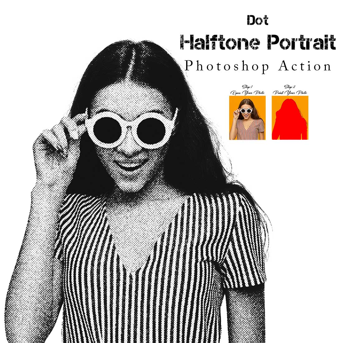 Dot Halftone Portrait Ps Action cover image.
