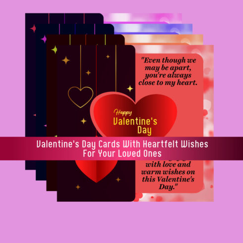 4 Beautifully Designed Vector Valentine’s Day Cards with Heartfelt Wishes for Your Loved Ones, Friends and Well-Wishers cover image.